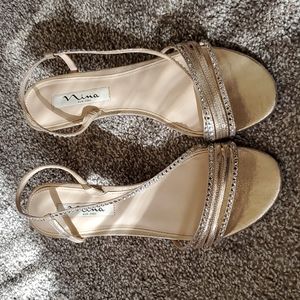 Gold strappy heel size 8.5